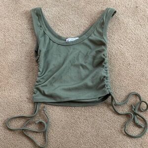Olive Green Ribbed Tank Top